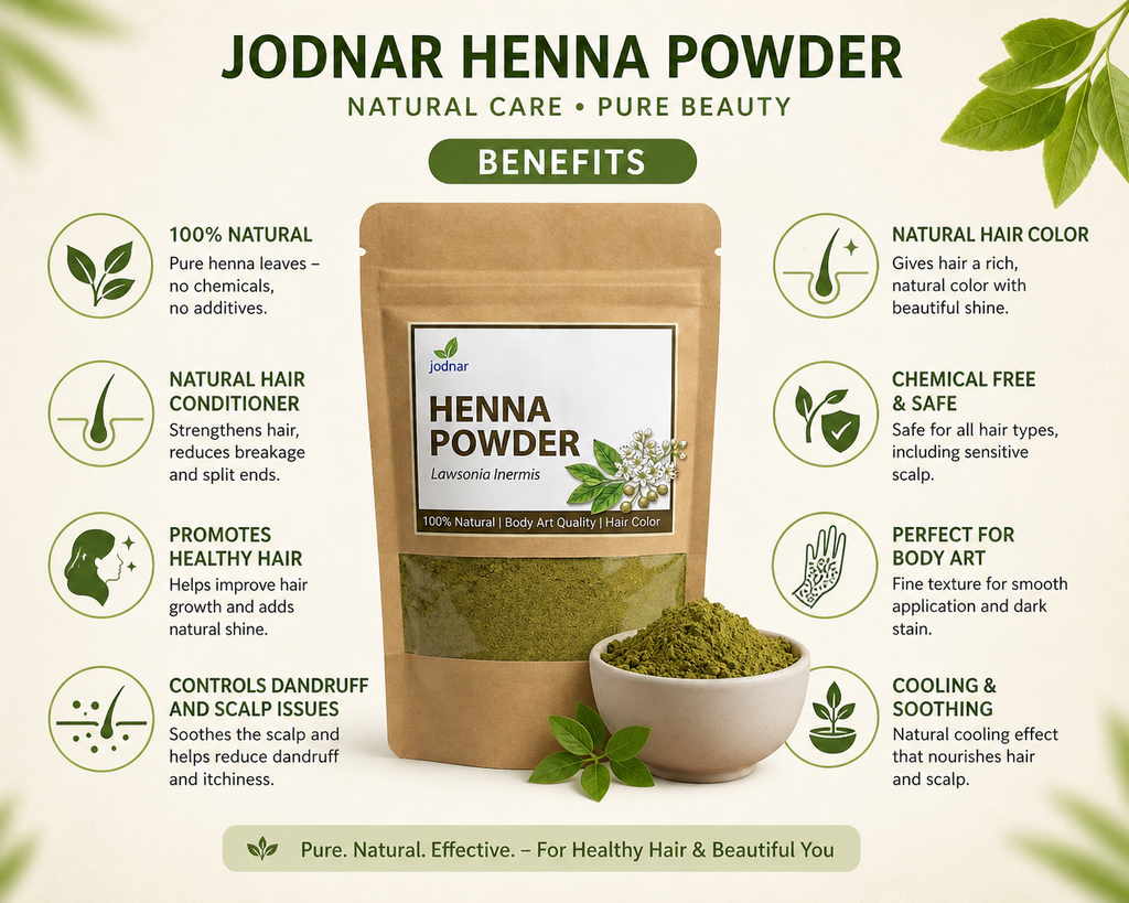 Jodnar Henna Powder, Lawsonia Inermis, Natural Hair Dye, 100 gms