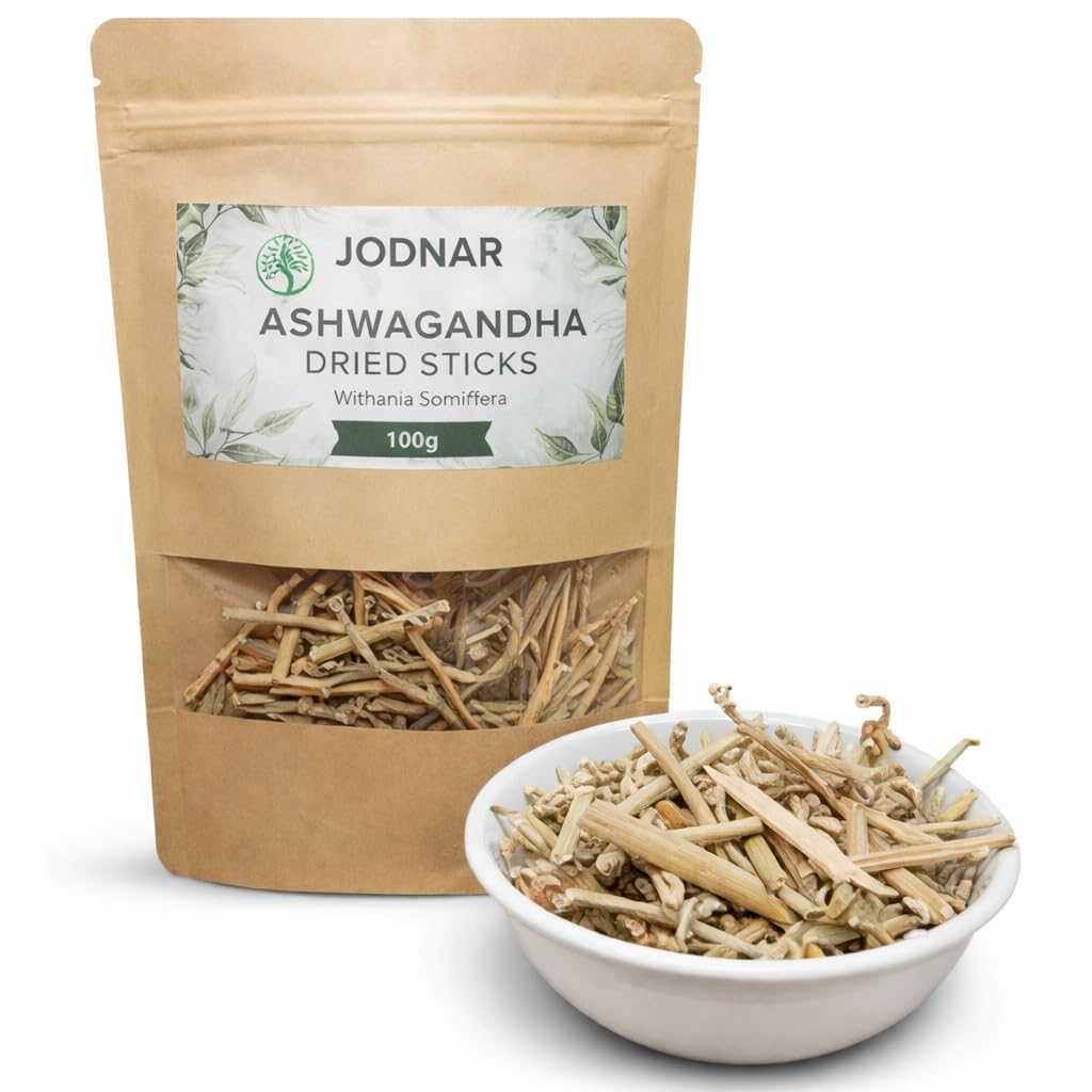 Ashwagandha Dried Sticks, Withania Somnifera| Naturally Indian Ginseng|Natural Stress Relief, Immunity & Energy Booster | Dried Ashwagandha Leaves |100 g
