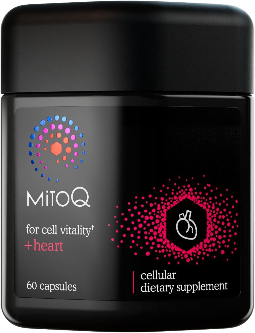 MitoQ +Heart Advanced CoQ10 Antioxidant - Heart Health Supplement with L-Carnitine, Magnesium, & Vitamin D3 - Supports Cardiovascular Health, Blood Flow, and Cellular Energy (60 Capsules)