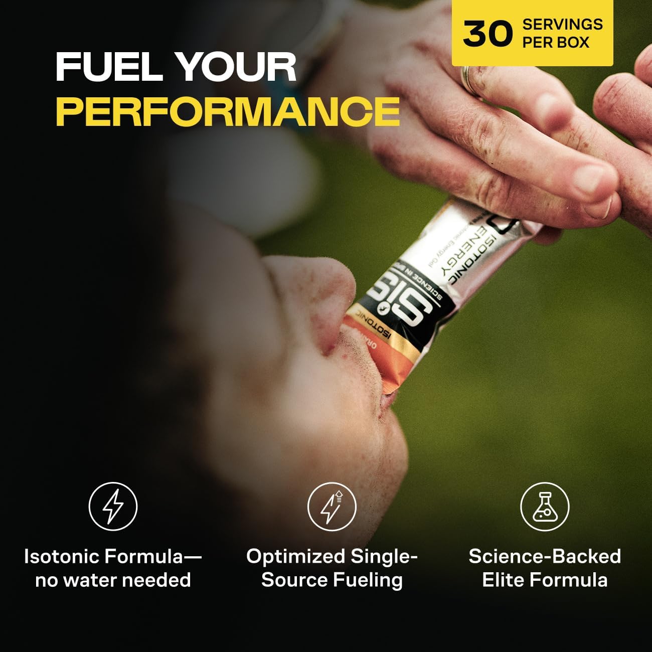 Science in Sport GO Isotonic Energy Gel - Fast-Acting Liquid Carbohydrate Gel for Instant Energy - Sports Nutrition - Gluten-Free & Vegan - Orange Flavor - 30 Count