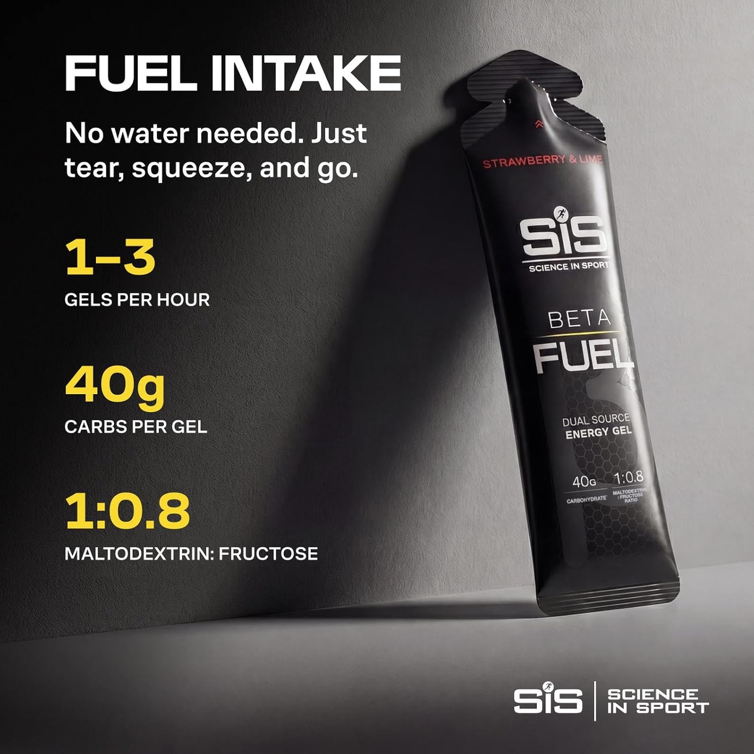 Science in Sport BETA Fuel Gel - Dual-Source Energy Gel - Isotonic Gel - Fast-Absorbing Carbohydrate Energy - Sports Nutrition - Easy on Stomach - Portable - Strawberry & Lime Flavor - 30-Pack
