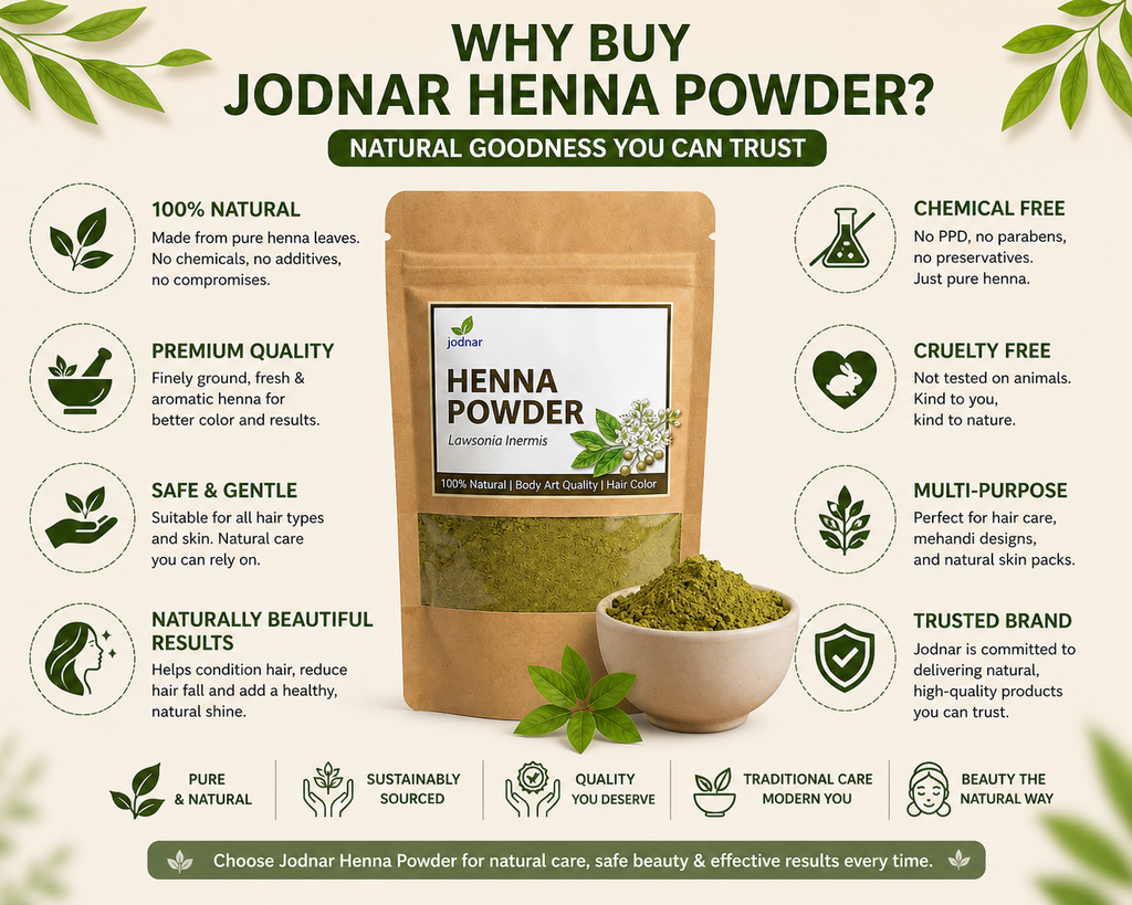Jodnar Henna Powder, Lawsonia Inermis, Natural Hair Dye, 100 gms