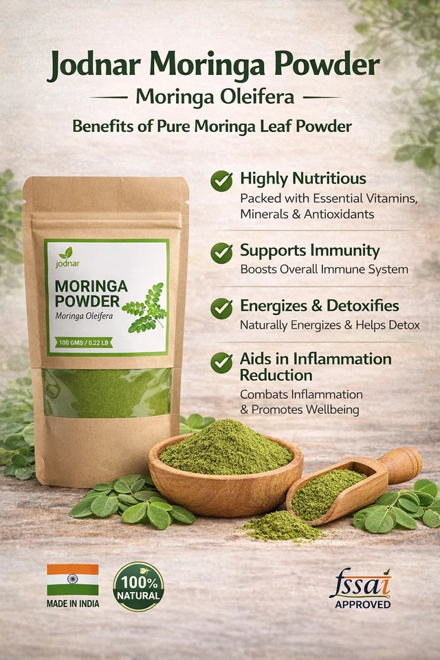 Jodnar Moringa Powder, Moringa Oleifera, 100% Pure Natural Leaf Powder, 100g